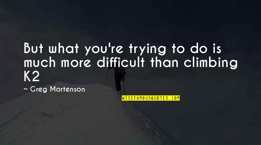 Mokum Quotes By Greg Mortenson: But what you're trying to do is much
