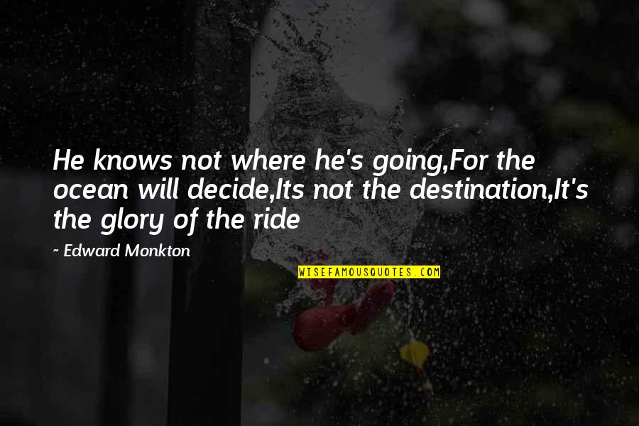 Molavi Molana Quotes By Edward Monkton: He knows not where he's going,For the ocean Molavi Molana Quotes By Edward Monkton: He knows not where he's going,For the ocean