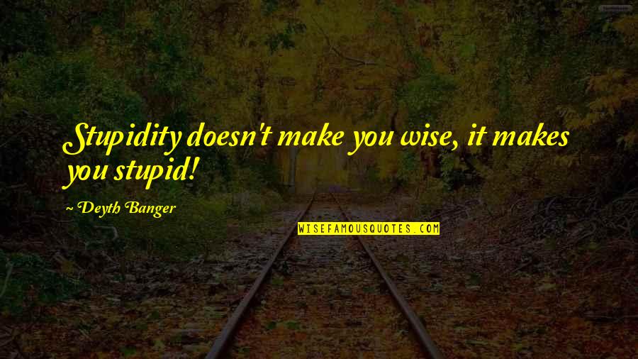 Moldoff Retail Quotes By Deyth Banger: Stupidity doesn't make you wise, it makes you