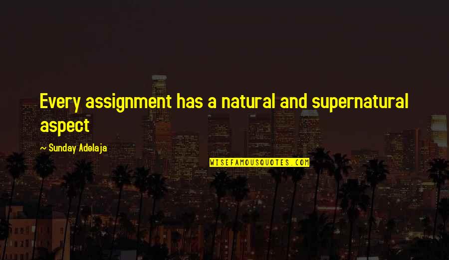 Moldrem Dentist Quotes By Sunday Adelaja: Every assignment has a natural and supernatural aspect
