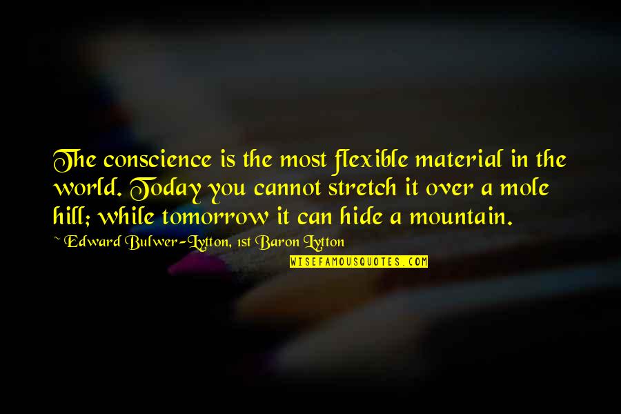 Mole Quotes By Edward Bulwer-Lytton, 1st Baron Lytton: The conscience is the most flexible material in Mole Quotes By Edward Bulwer-Lytton, 1st Baron Lytton: The conscience is the most flexible material in