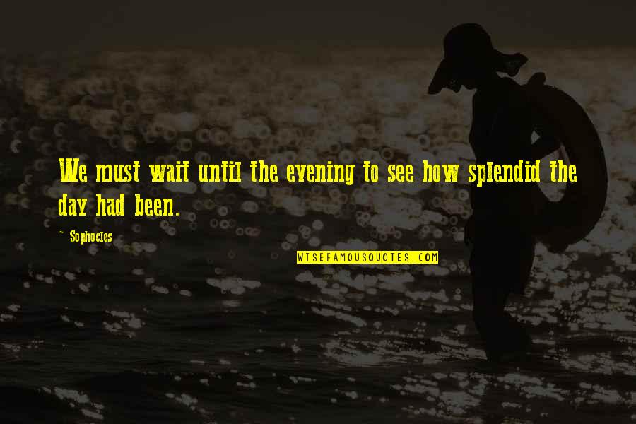 Molesting Clergy Quotes By Sophocles: We must wait until the evening to see