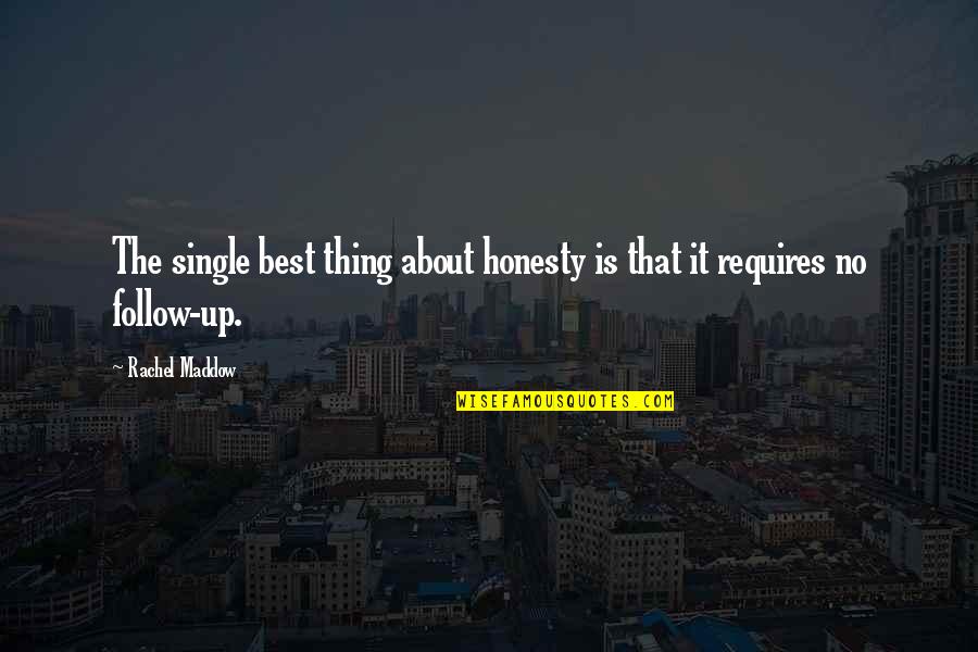 Molinari Cues Quotes By Rachel Maddow: The single best thing about honesty is that
