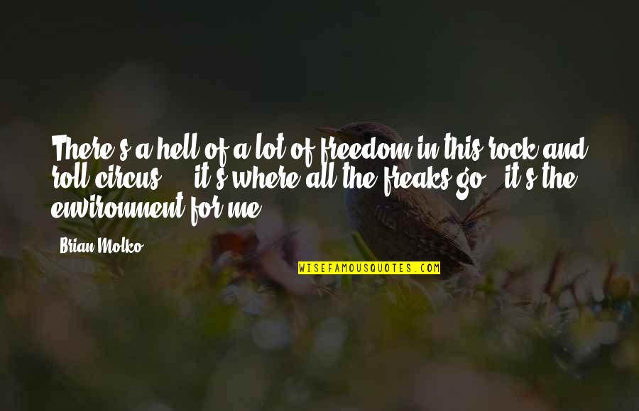 Molko Quotes By Brian Molko: There's a hell of a lot of freedom Molko Quotes By Brian Molko: There's a hell of a lot of freedom
