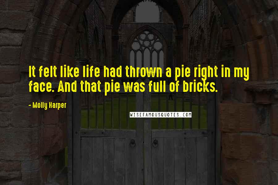Molly Harper quotes: It felt like life had thrown a pie right in my face. And that pie was full of bricks.