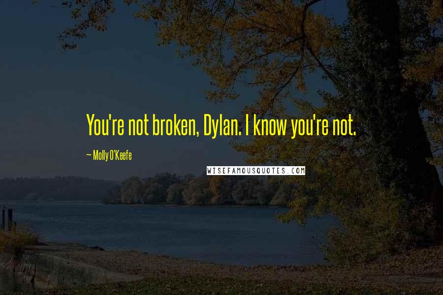 Molly O'Keefe quotes: You're not broken, Dylan. I know you're not.