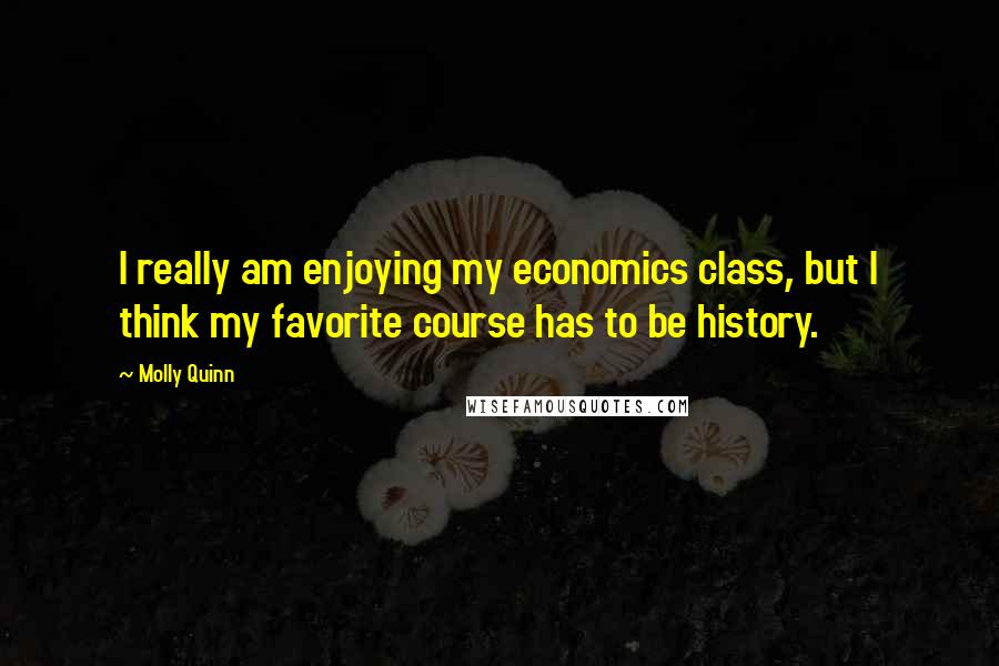 Molly Quinn quotes: I really am enjoying my economics class, but I think my favorite course has to be history.