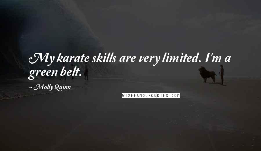 Molly Quinn quotes: My karate skills are very limited. I'm a green belt.