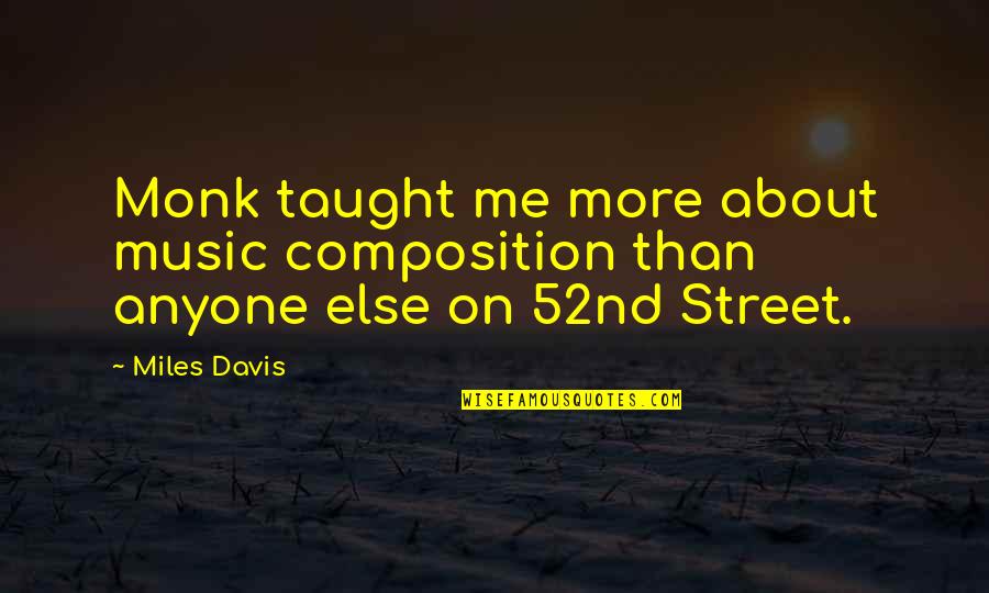 Moloids Quotes By Miles Davis: Monk taught me more about music composition than