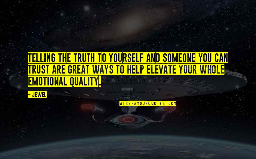 Molters Fresh Quotes By Jewel: Telling the truth to yourself and someone you