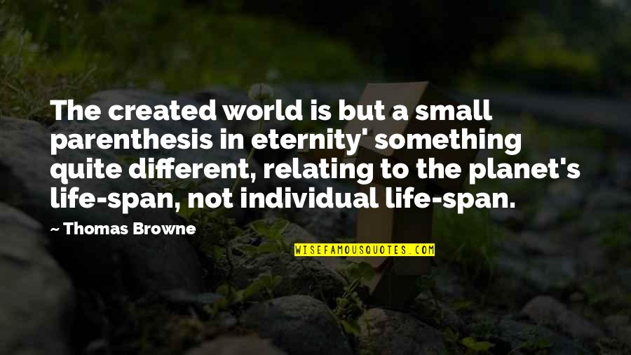 Moltrup Skole Quotes By Thomas Browne: The created world is but a small parenthesis