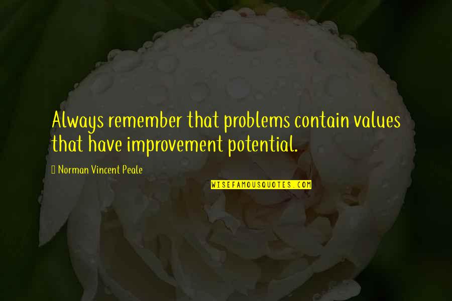 Mom And Son Baseball Quotes By Norman Vincent Peale: Always remember that problems contain values that have