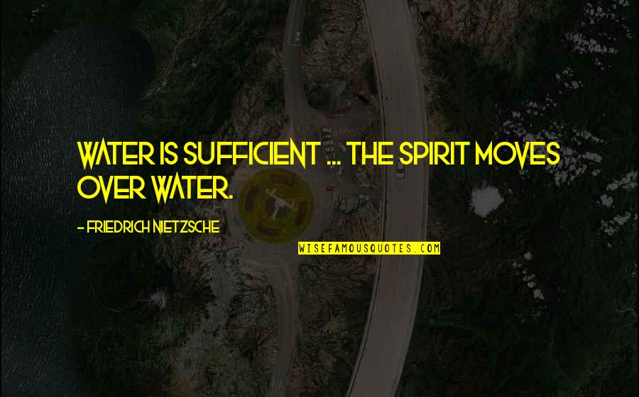 Moment Of Reckoning Quotes By Friedrich Nietzsche: Water is sufficient ... the spirit moves over