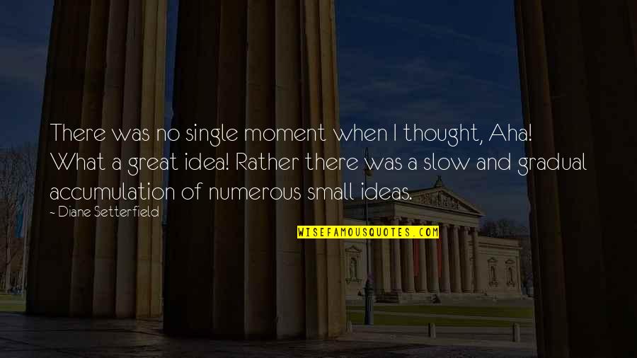Moment Of Thought Quotes By Diane Setterfield: There was no single moment when I thought, Moment Of Thought Quotes By Diane Setterfield: There was no single moment when I thought,