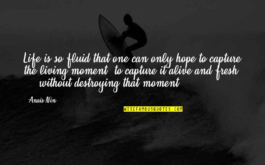 Moment To Capture Quotes By Anais Nin: Life is so fluid that one can only