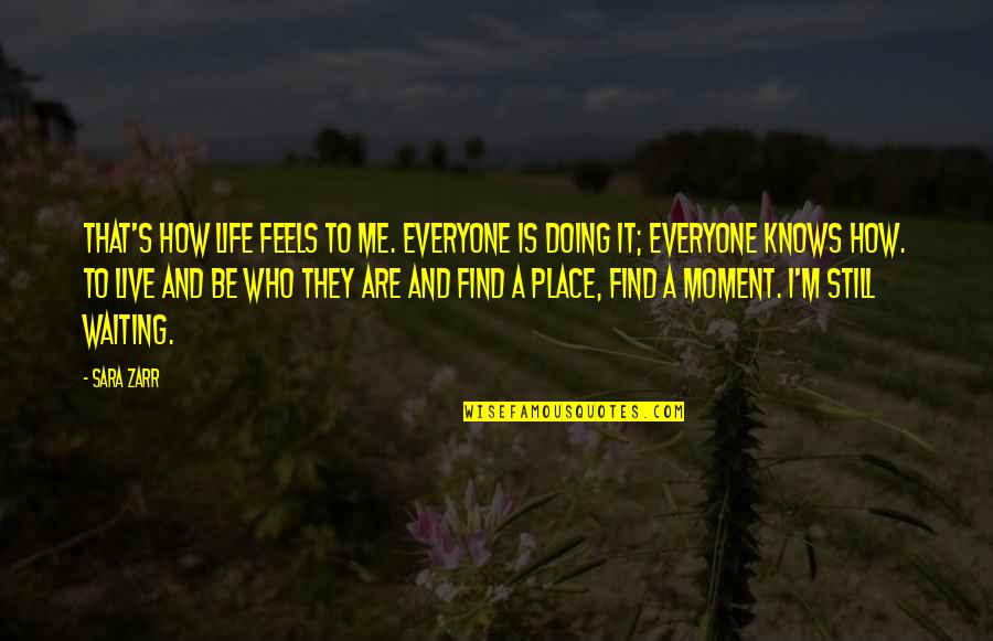 Moment'i'm Quotes By Sara Zarr: That's how life feels to me. Everyone is Moment'i'm Quotes By Sara Zarr: That's how life feels to me. Everyone is