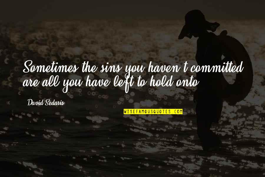 Moments And Pictures Quotes By David Sedaris: Sometimes the sins you haven't committed are all