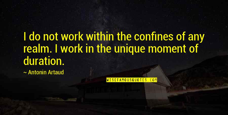 Moments In Quotes By Antonin Artaud: I do not work within the confines of