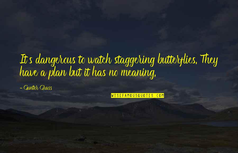 Moments Photo Quotes By Gunter Grass: It's dangerous to watch staggering butterflies. They have