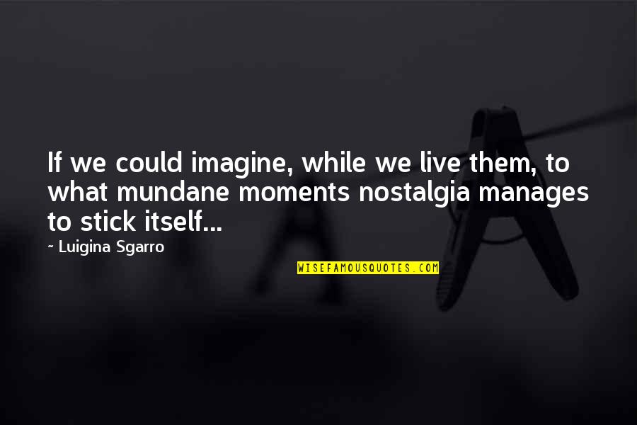 Moments With Them Quotes By Luigina Sgarro: If we could imagine, while we live them,