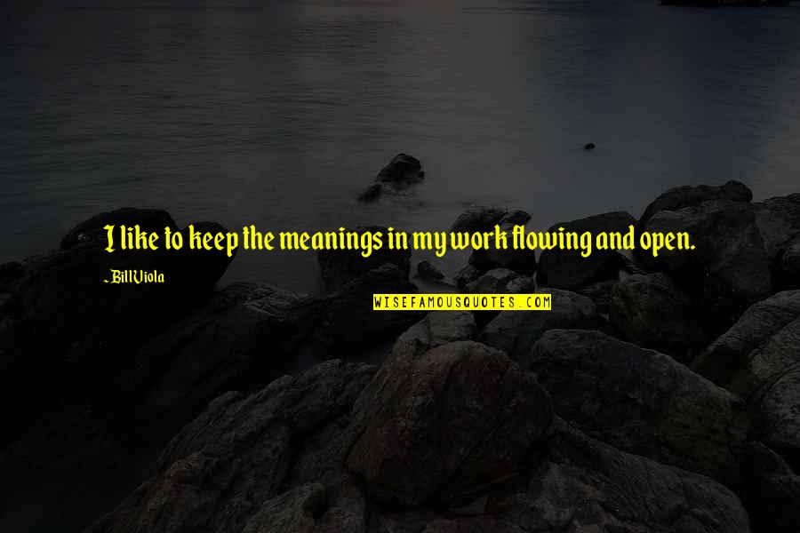 Momir Rnic Quotes By Bill Viola: I like to keep the meanings in my