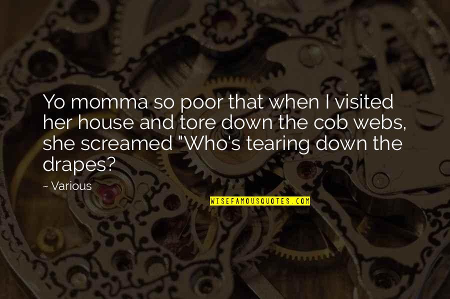 Momma Quotes By Various: Yo momma so poor that when I visited