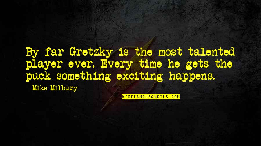 Mommenpop Quotes By Mike Milbury: By far Gretzky is the most talented player