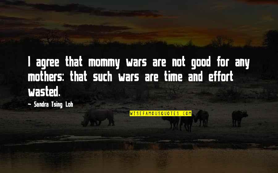 Mommy Time Out Quotes By Sandra Tsing Loh: I agree that mommy wars are not good