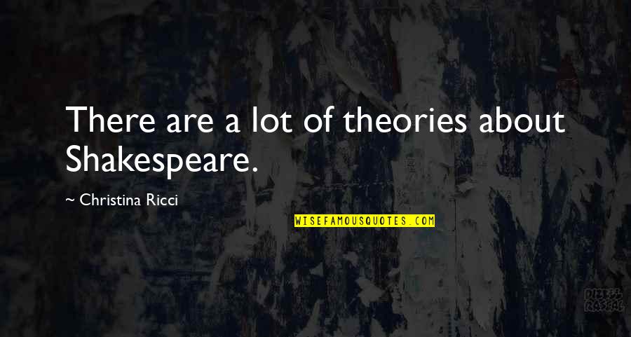 Momo Yao Quotes By Christina Ricci: There are a lot of theories about Shakespeare.