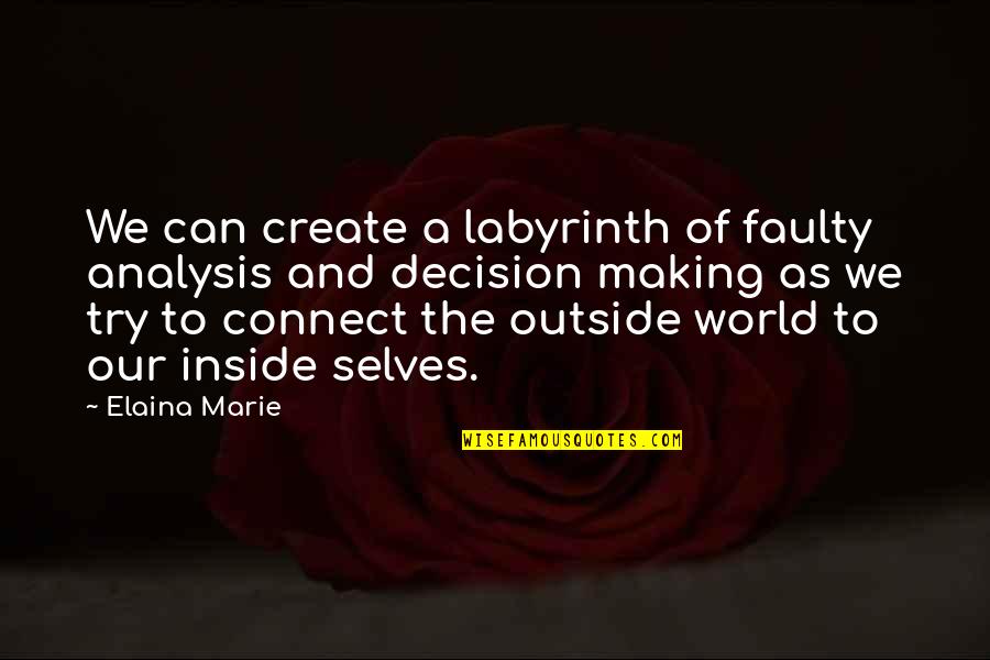Mona Mayfair Quotes By Elaina Marie: We can create a labyrinth of faulty analysis