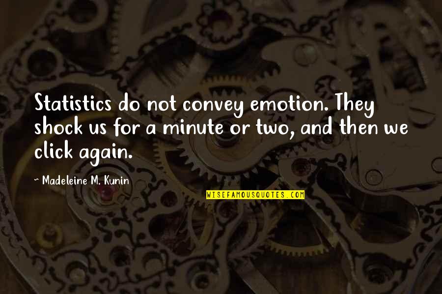 Mondomod Quotes By Madeleine M. Kunin: Statistics do not convey emotion. They shock us