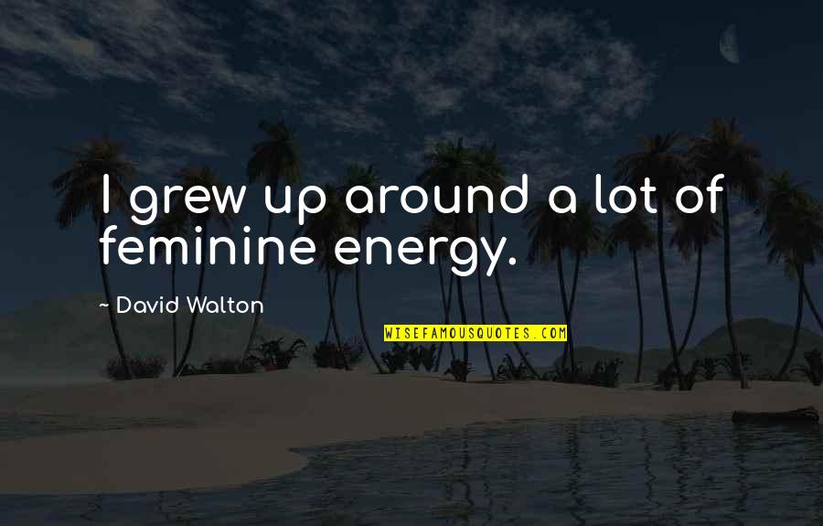 Moneimover Quotes By David Walton: I grew up around a lot of feminine Moneimover Quotes By David Walton: I grew up around a lot of feminine