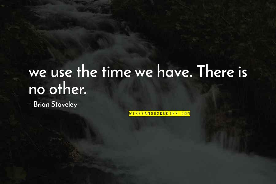 Monergism Quotes By Brian Staveley: we use the time we have. There is Monergism Quotes By Brian Staveley: we use the time we have. There is