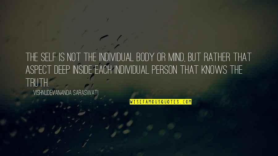 Monetarist Theory Quotes By Vishnudevananda Saraswati: The self is not the individual body or