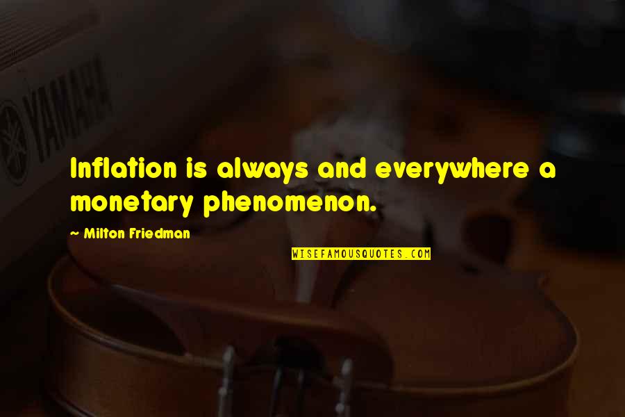 Monetary Policy Quotes By Milton Friedman: Inflation is always and everywhere a monetary phenomenon.