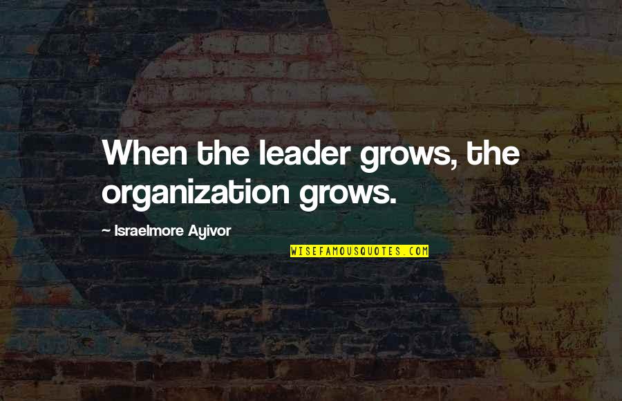 Monetised Quotes By Israelmore Ayivor: When the leader grows, the organization grows.