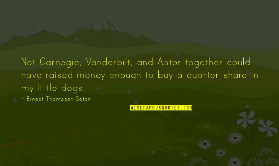 Money And Friendship Quotes By Ernest Thompson Seton: Not Carnegie, Vanderbilt, and Astor together could have