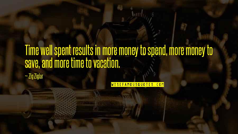 Money And Time Quotes By Zig Ziglar: Time well spent results in more money to