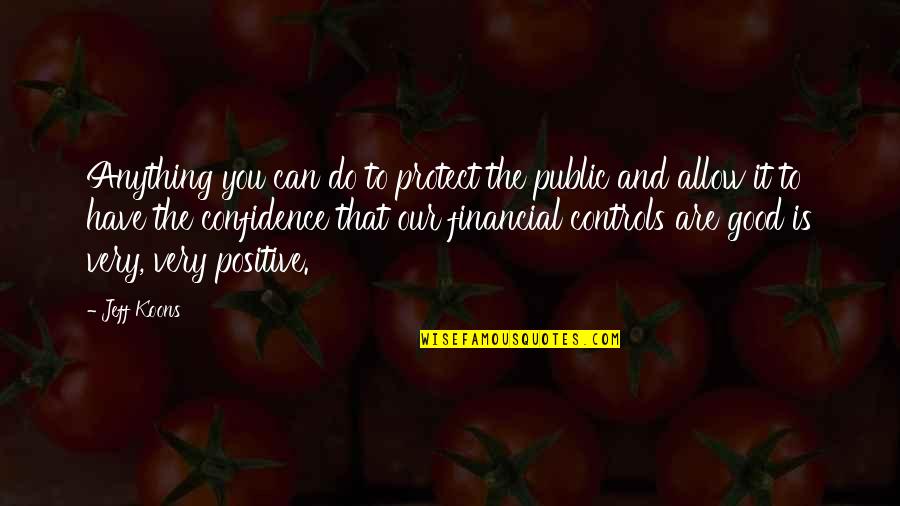 Money Can Do Anything Quotes By Jeff Koons: Anything you can do to protect the public