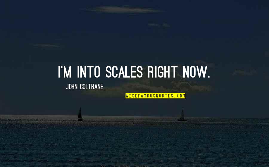 Money Can Do Anything Quotes By John Coltrane: I'm into scales right now. Money Can Do Anything Quotes By John Coltrane: I'm into scales right now.