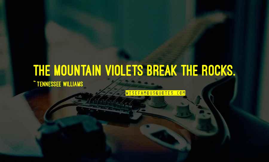 Money Can't Buy My Love Quotes By Tennessee Williams: The mountain violets break the rocks.