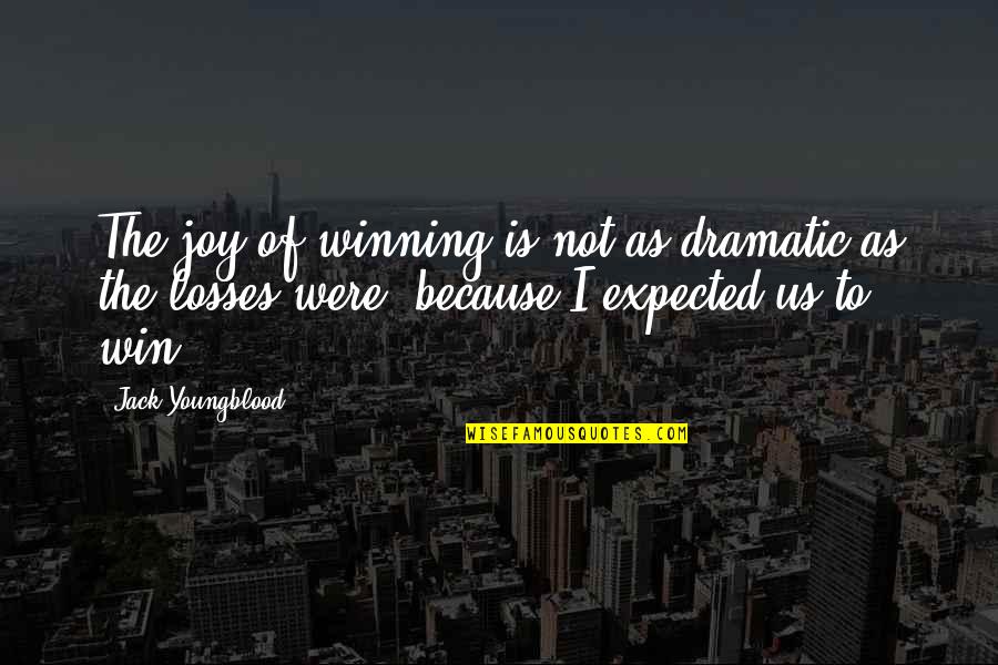 Money Grabbers Quotes By Jack Youngblood: The joy of winning is not as dramatic