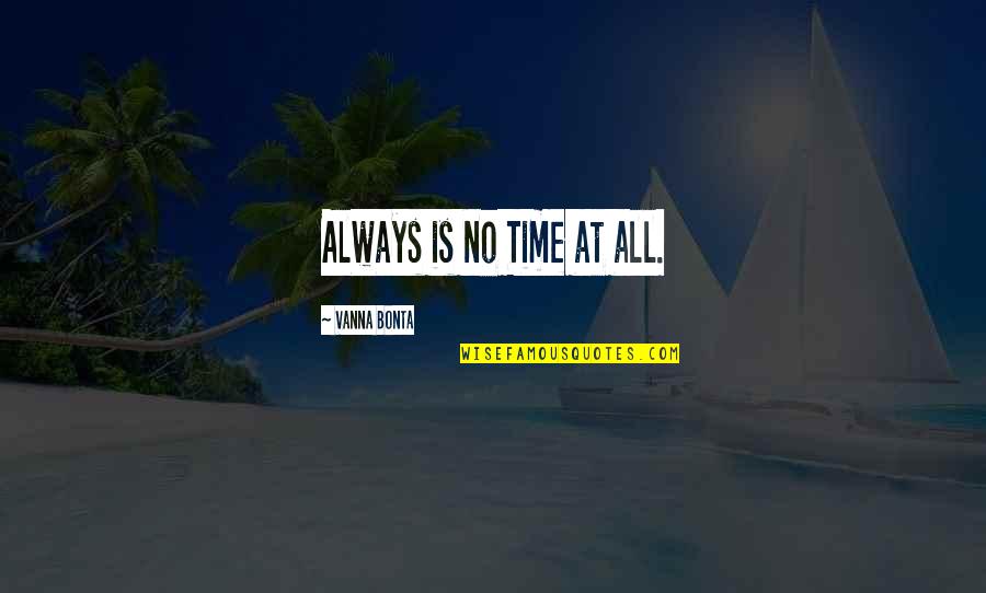 Money In The Grapes Of Wrath Quotes By Vanna Bonta: Always is no Time at all.