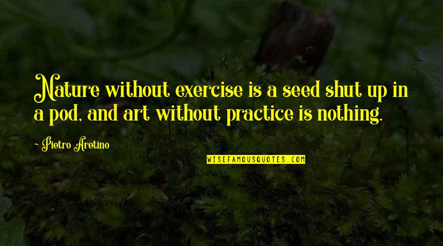 Money Is Not All That Matters In Life Quotes By Pietro Aretino: Nature without exercise is a seed shut up