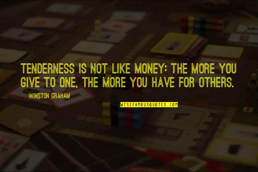 Money Is Not Quotes By Winston Graham: Tenderness is not like money: the more you