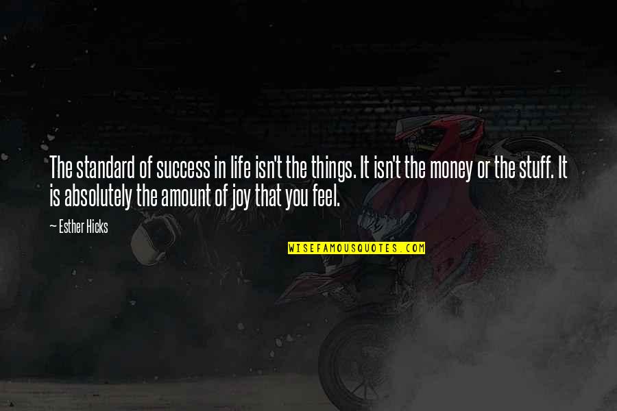 Money Is Success Quotes By Esther Hicks: The standard of success in life isn't the