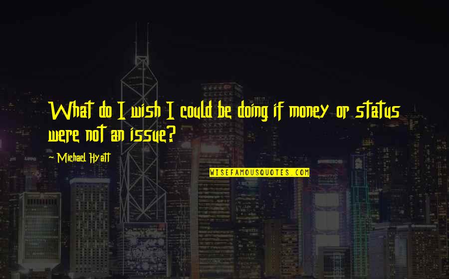 Money Issue Quotes By Michael Hyatt: What do I wish I could be doing