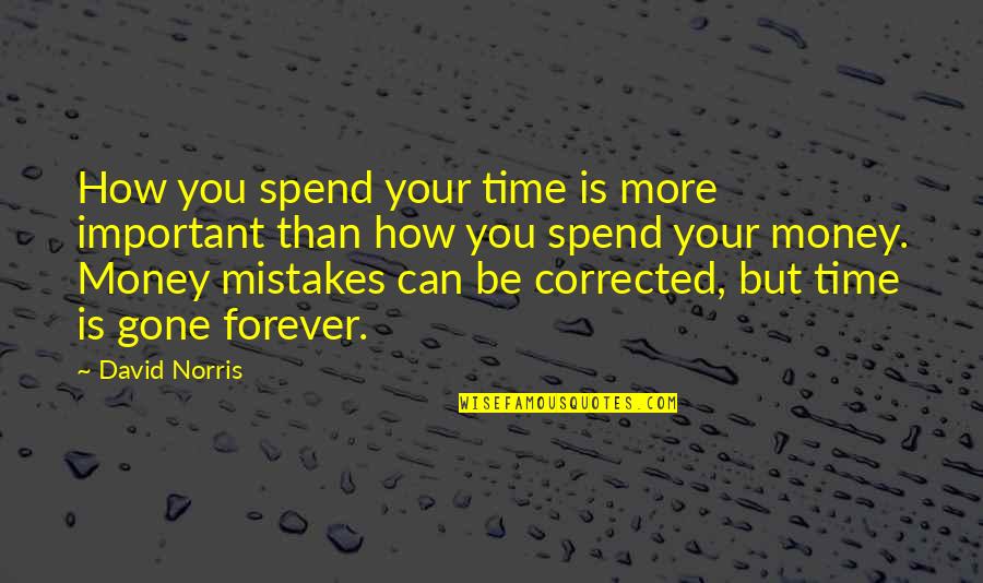 Money Mistakes Quotes By David Norris: How you spend your time is more important Money Mistakes Quotes By David Norris: How you spend your time is more important