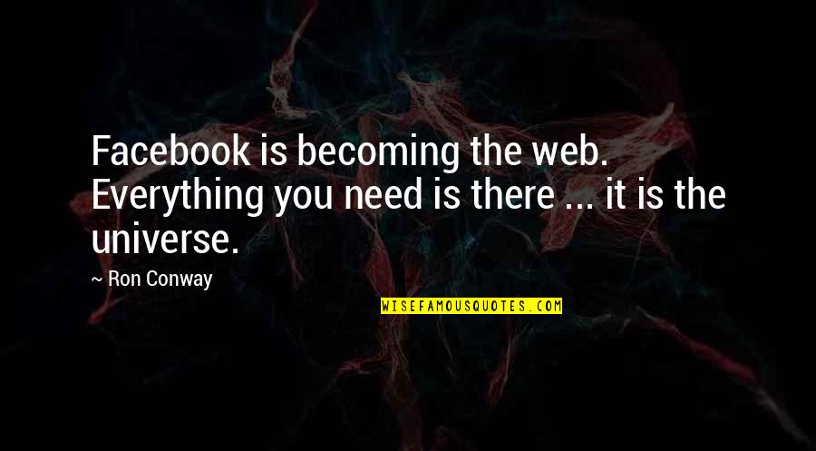 Money Pit Quotes By Ron Conway: Facebook is becoming the web. Everything you need