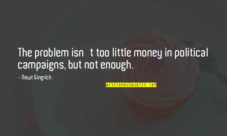 Money Problem Quotes By Newt Gingrich: The problem isn't too little money in political
